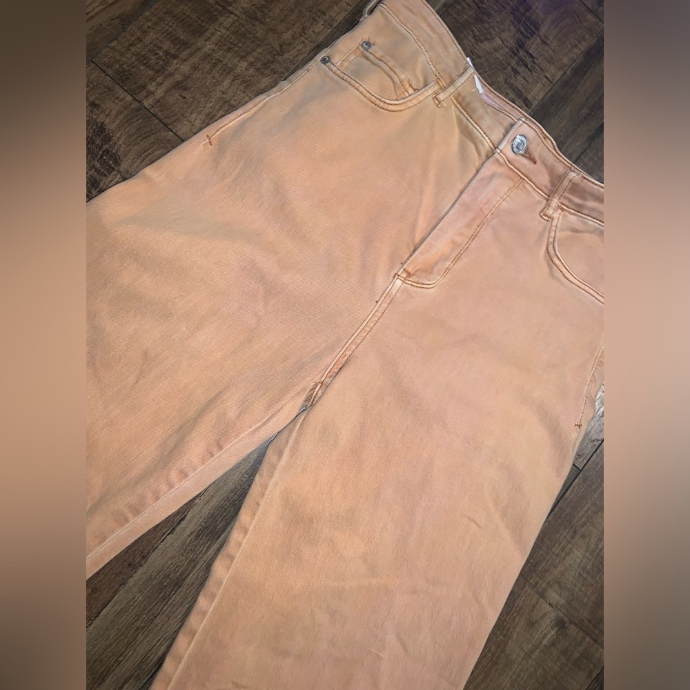 Pilcro The Column Straight Jeans in orange fall boho denim Anthropologie barrel - Picture 8 of 11